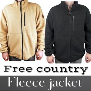 NEW FREE COUNTRY MEN’S FLEECE JACKET CAMEL & BLACK Size various MSRP$90